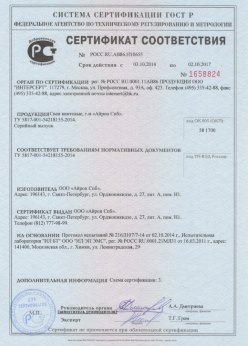 2014.10.03 Александров - Сертификат на сваи винтовые серийный выпуск. ТУ 5817-001-54218155-2014