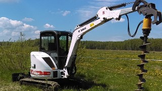 Аренда экскаватора погрузчика с ямобуром в Александров цена от 1575 руб